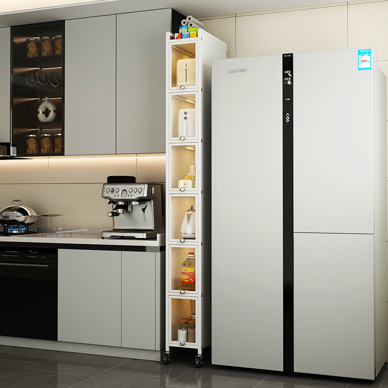 厨房夹缝置物柜落地多层宽30公分的靠墙窄柜冰箱缝隙收纳架子立柜