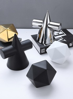 创意北欧不规则陶瓷抽象几何摆件 家居软装样板间工艺品装饰品