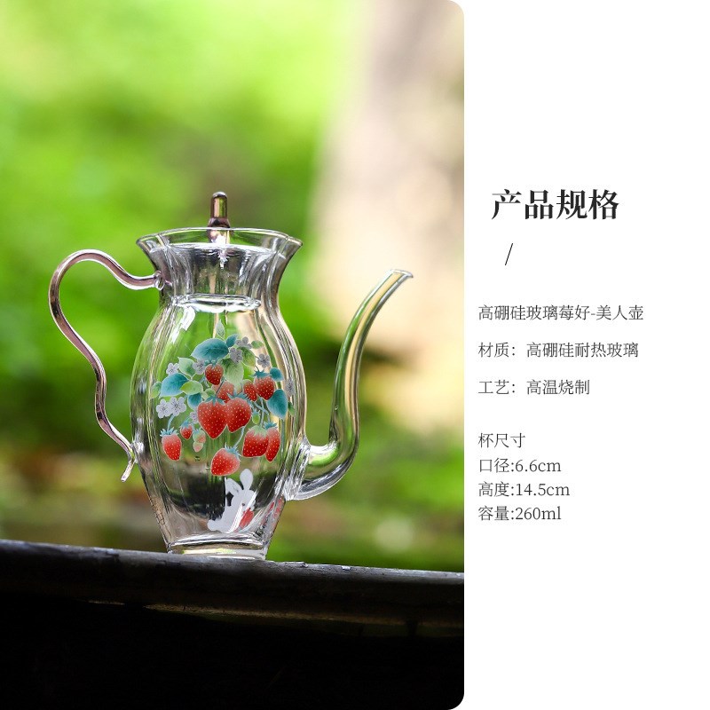 仿宋贵妃泡茶器玻璃茶壶手执壶绿茶专用茶具围炉煮茶茶具水壶套装