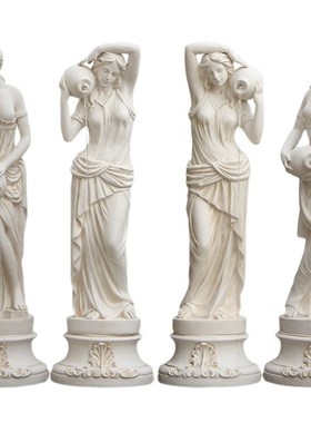 玻璃钢欧式人物石膏雕塑像花园景观流水摆件喷水池出水口庭院艺术