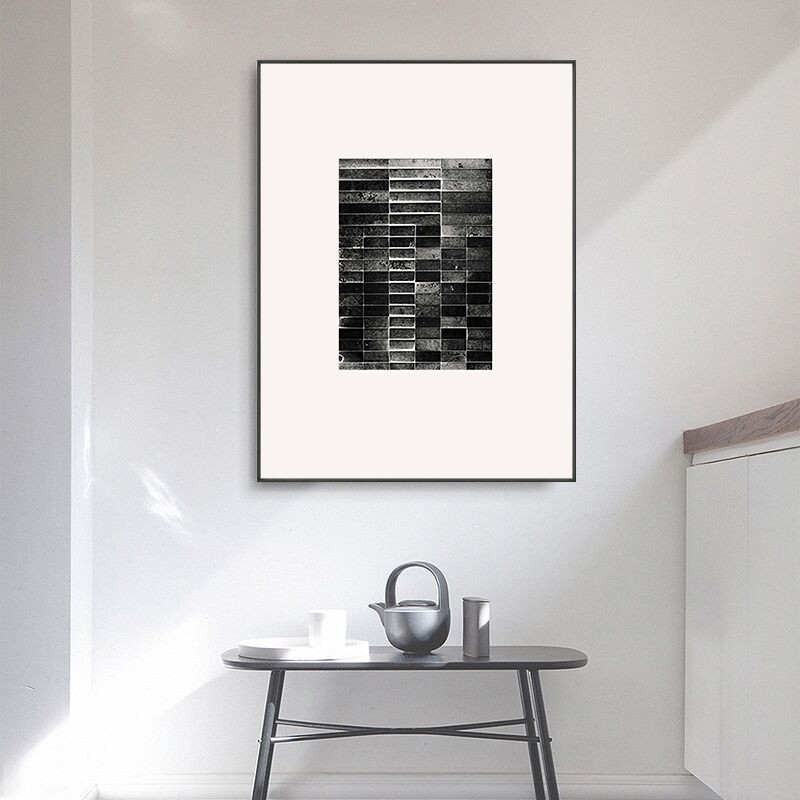 工业风摄影黑白挂画高级灰客厅沙发背景墙装饰画创意组合画抽象画图片