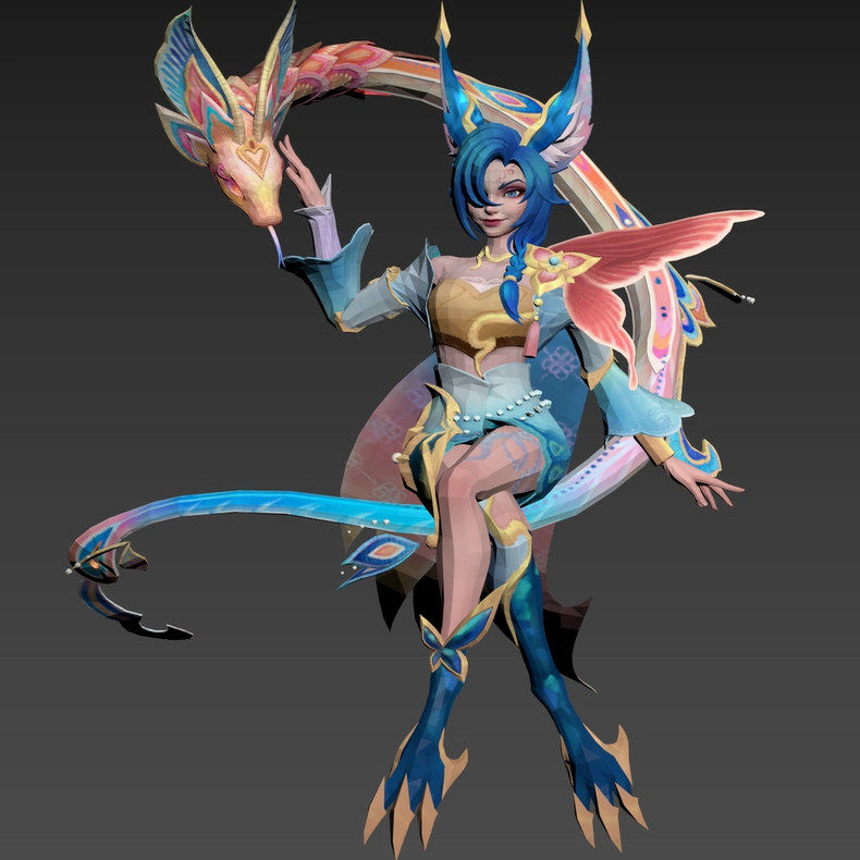LOL英雄联盟手游3D模型提取代下载fbx,3dmax