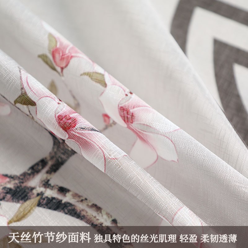 免打孔防蚊夏季门帘布艺中国风纱帘卧室蕾丝隔断风水隐私挡帘半帘
