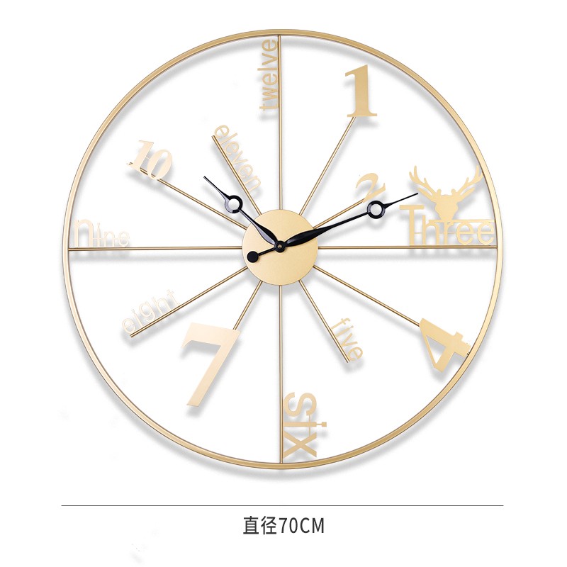北欧轻奢挂钟客厅现代简约大气时钟时尚创意艺术挂墙装饰钟表家用