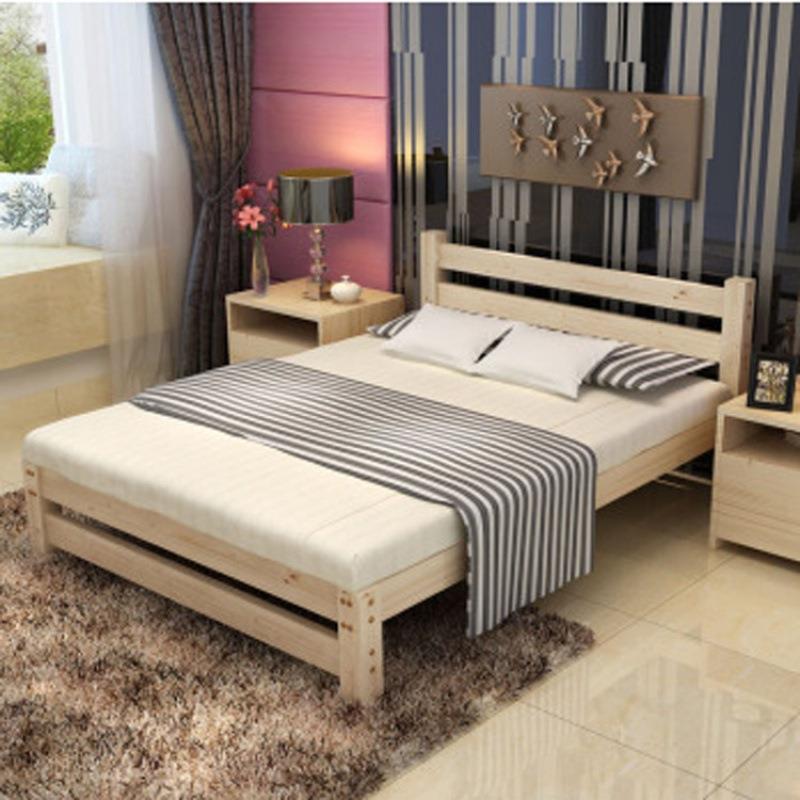 【折扣价】实木儿童床双人单人床1.8大床1.5松木床1米松木家具1.2