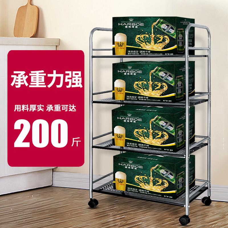 厨房小推车置物架落地火锅店放菜架餐车收纳架可移动烧烤带轮架子