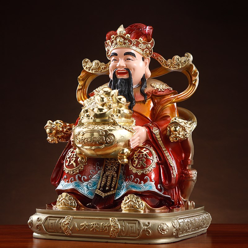 文财神爷佛像家用供奉招财店铺公司开业八方来财财神摆件树脂神像