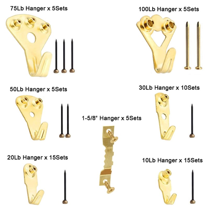 供跨境 145pcs金属相框钉螺丝组合套装德式挂钩衣包无痕挂钩 现货