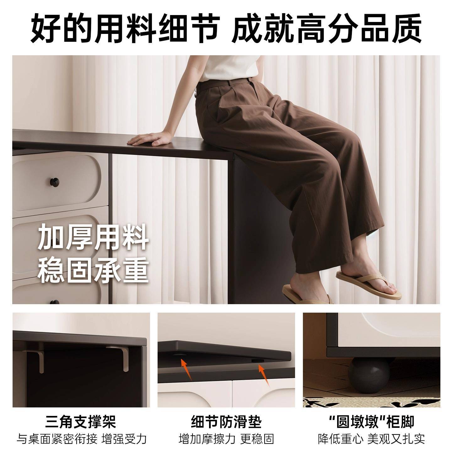 复古梳妆台卧室简约现代小户型可伸缩斗柜梳妆台一体化妆台化妆桌