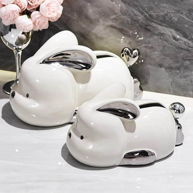 趣味萌兔陶瓷纸巾盒客厅桌面可爱卡通摆件抽纸盒防尘防潮纸巾盒,鲜花速递/花卉仿真/绿植园艺,其它园艺用品,淘宝优惠券,粉丝福利购,淘宝优惠卷