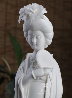 人物摆件 德化陶瓷中式古典仕女美女一对花卉雕塑工艺品摆件 唐风