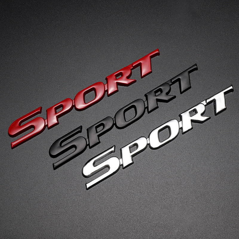 SPORT运动版汽车改装金属3D贴标