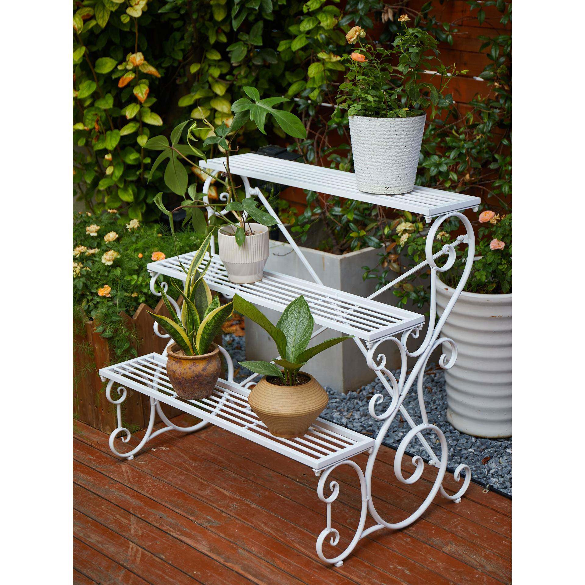 Iron succulent flower rack garden ladder flowerpot rack indo