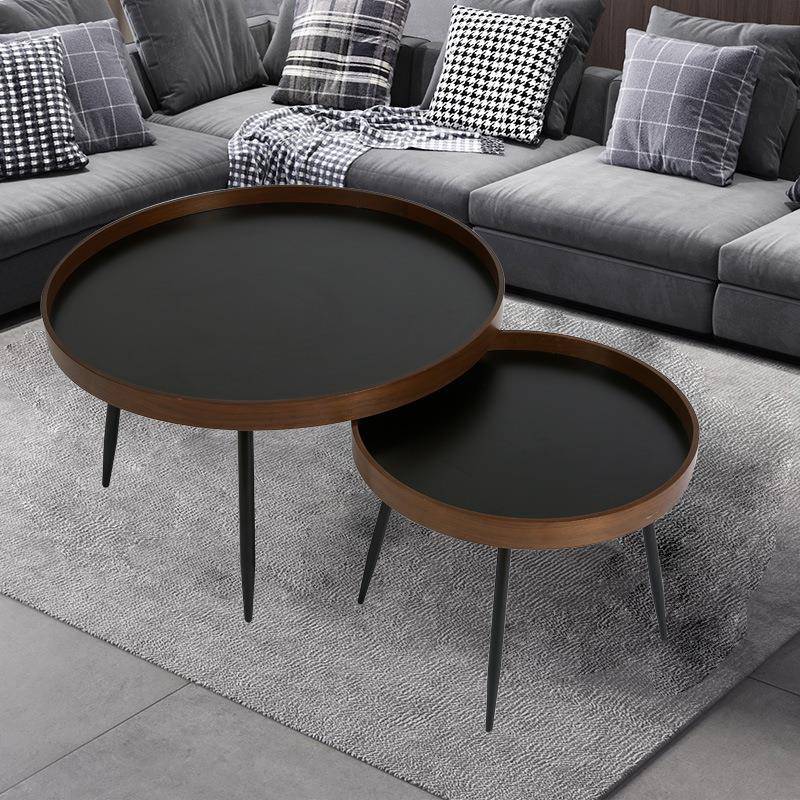 【折扣价】沙发小茶几胡桃木贴皮角几客厅意式边几小户型阳台圆桌