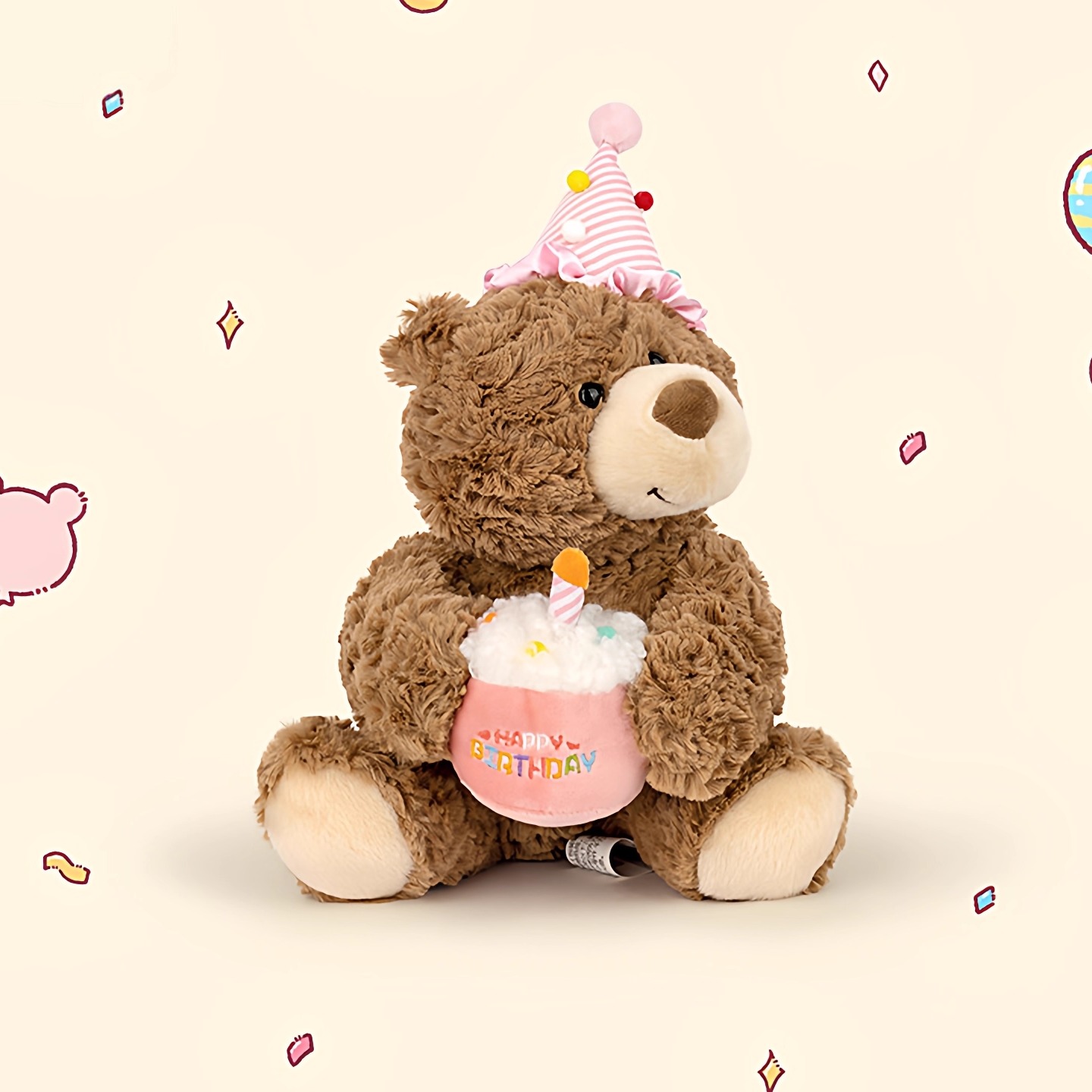 生日蛋糕小熊公仔泰迪熊毛绒玩具