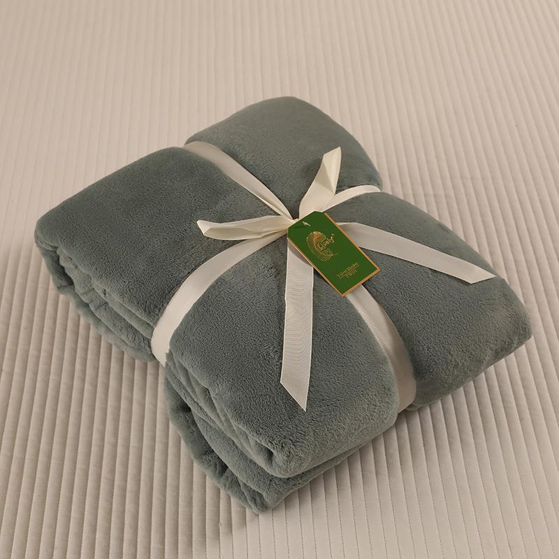 【折扣价】纯色法兰绒毛毯加厚冬季办公室午睡毯子双人床单珊瑚绒