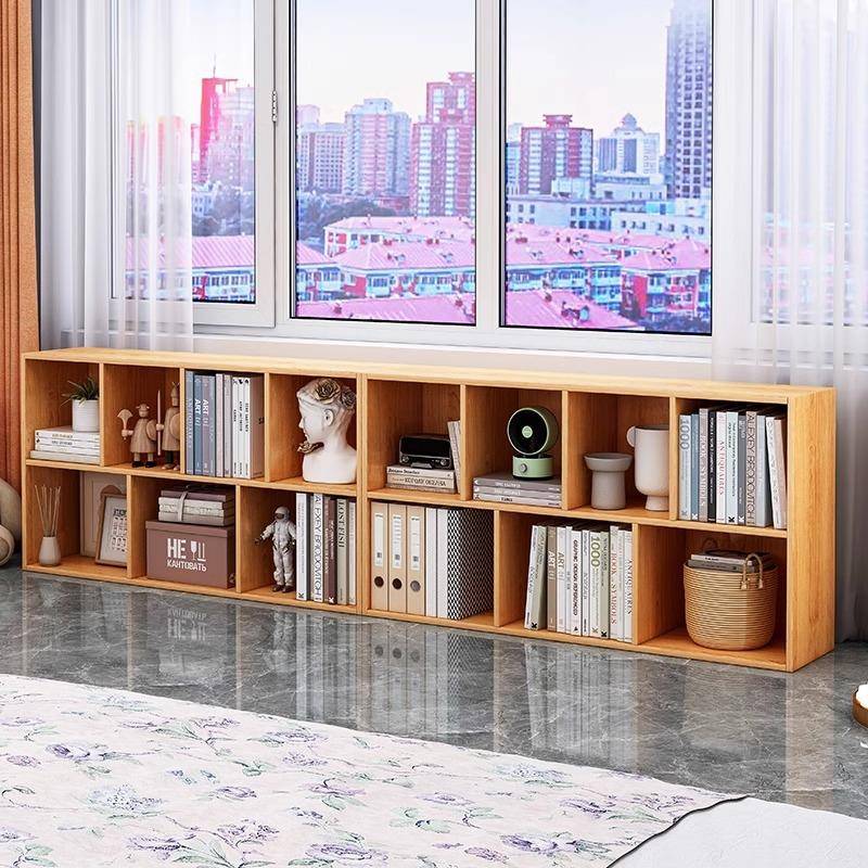 【折扣价】书架置物架落地家用柜子储物柜客厅格子柜简易飘窗收纳