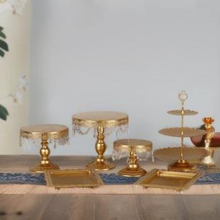 【折扣价】欧式铁艺蛋糕架套装婚庆摆件甜品店点心架酒会舞会道具