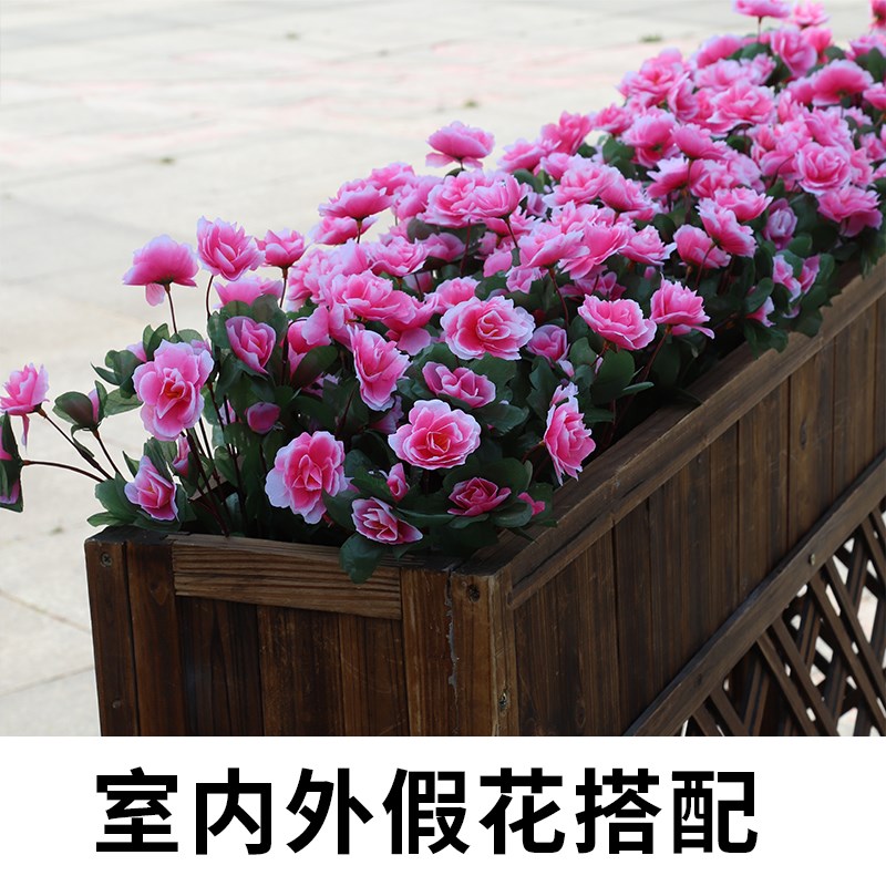 花箱花槽搭配仿真花假花绢布室内外隔断造景商业街咖啡店装饰摆件