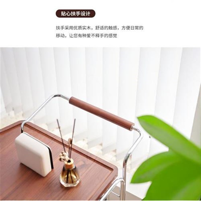 优选约可移动茶水小m推车实木茶几沙发边几角几客厅餐边柜餐车置.