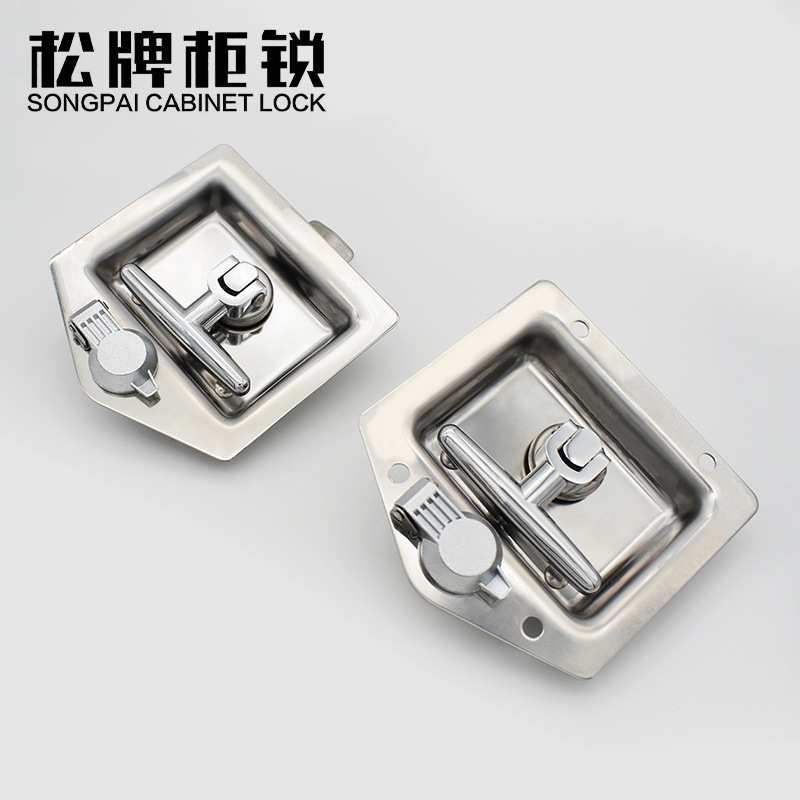 松牌柜锁MS857不锈钢面板锁工程机械门锁电柜机箱柜门锁房车拖车