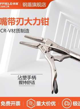 钢盾S048006尖嘴带刃大力钳6.5英寸铬钒钢加力钳万用夹钳固定钳