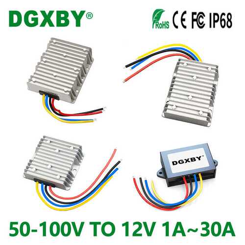 隔离60V72V80V转12V1A~30A直流降压器50-100V转12V车载电源稳压器