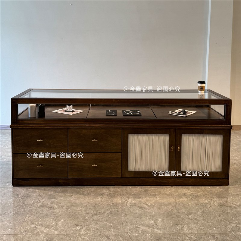 服装店中岛桌饰品店玻璃装饰展示柜女装店窗帘店中岛展示台流水台