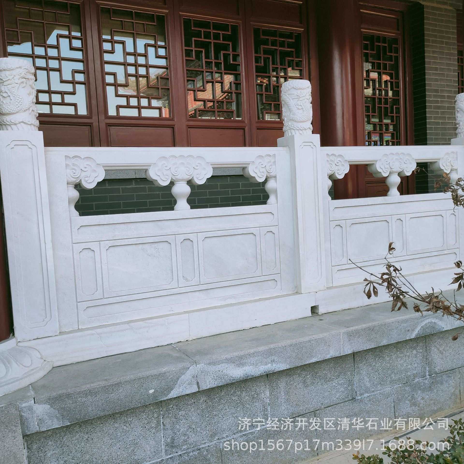 石栏杆汉白玉大理石护栏户外拱桥栏板升旗台石桥河道围栏