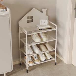 可移动鞋架家用门口多层简易旋转鞋柜小窄入户宝宝鞋架子小型可爱