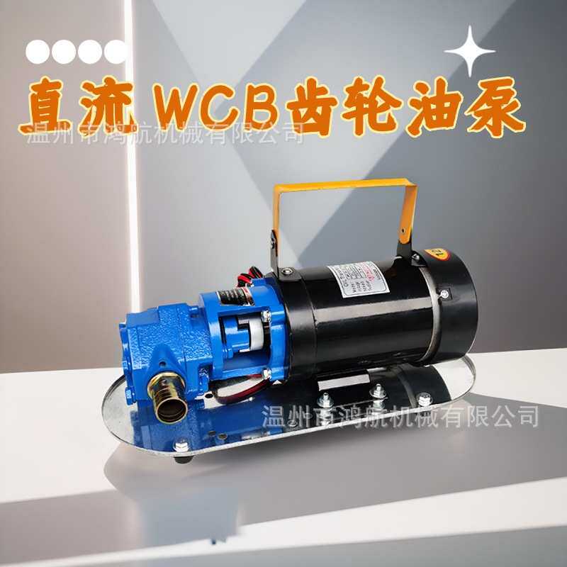 WCB齿轮油泵12V24V直流电动手提式自吸抽油泵机油润滑液压加油泵
