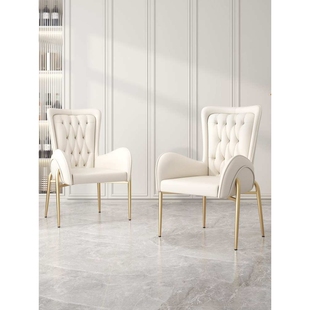 北欧现代轻奢餐椅网红书房椅家用主人位茶椅餐厅酒店靠背椅化妆椅