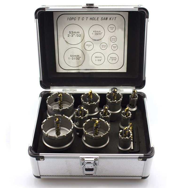 精品合金开孔器TCT金属开孔器不锈钢铁板铝材打孔钻头镀钛6PC套装