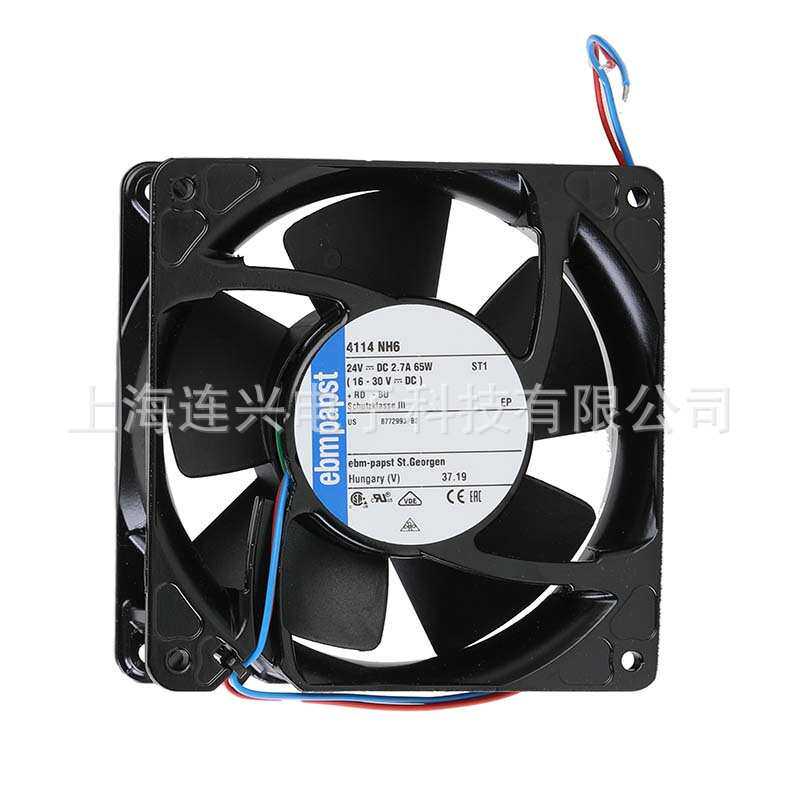 德国ebmpapst依必安派特 4114NH6 DC24V 65W机柜电源设备直流风扇