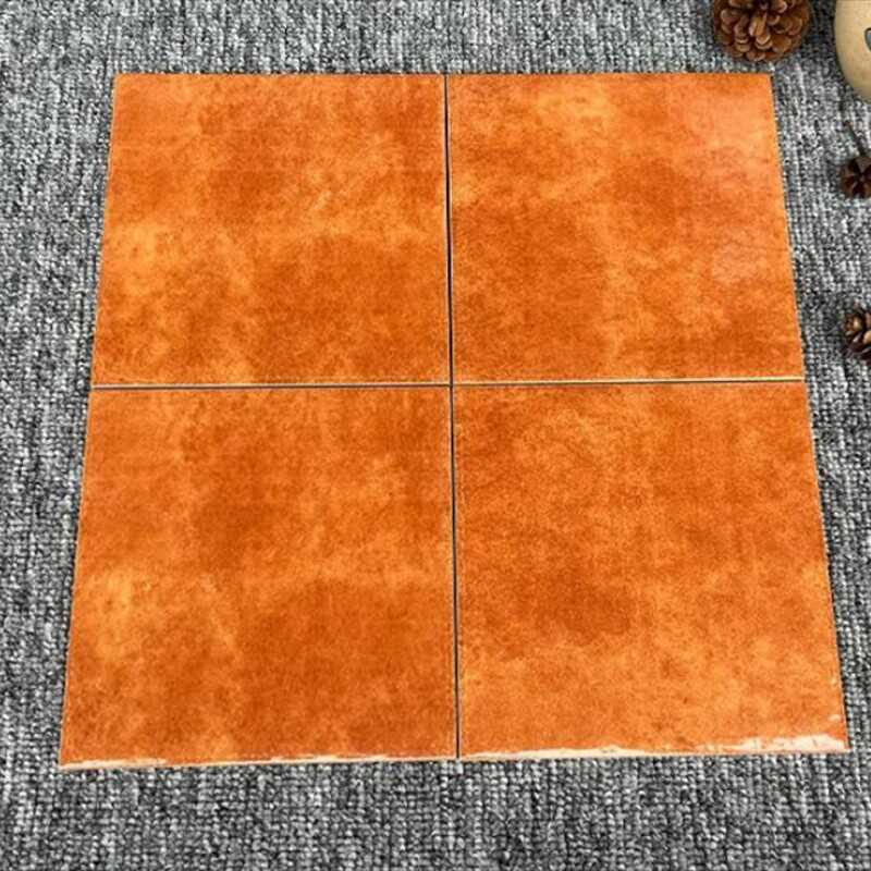 北欧亮光绿色咖色全瓷150*150方砖卫生间厨房墙砖背景墙餐厅吧台