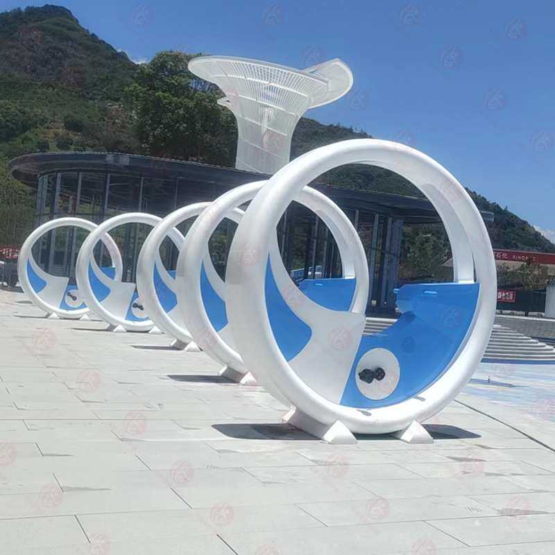 户外儿童脚踏水车 喷泉无动力玩水自行车 科普教学互动喷泉单车
