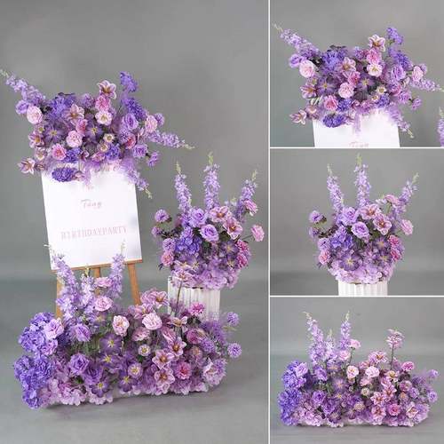 高端婚庆地排花飞燕花排婚礼假花地排花舞台T台路引摆件装饰假花