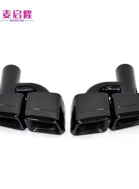 适用于奔驰W212尾喉E级E260E300升级四出排气方口镀黑尾嘴AMGE63