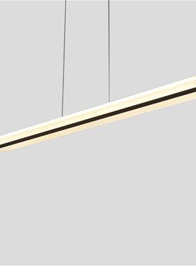 吊线灯创意LED黑色办公室长条直板方通商用照明铝材铁艺线条灯