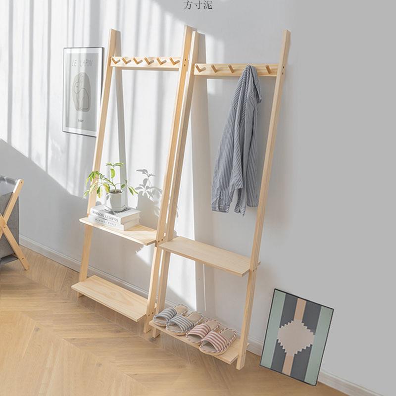 衣架落地立式家用门口衣帽架挂衣架衣服架子卧室多功能置物架实木