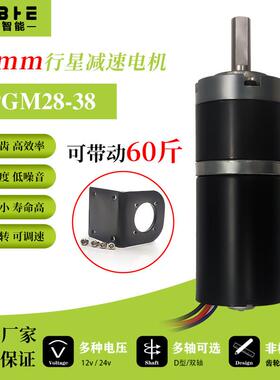 无刷行星齿轮28-2838直流减速电机12v24微型可调速低慢速小型马达