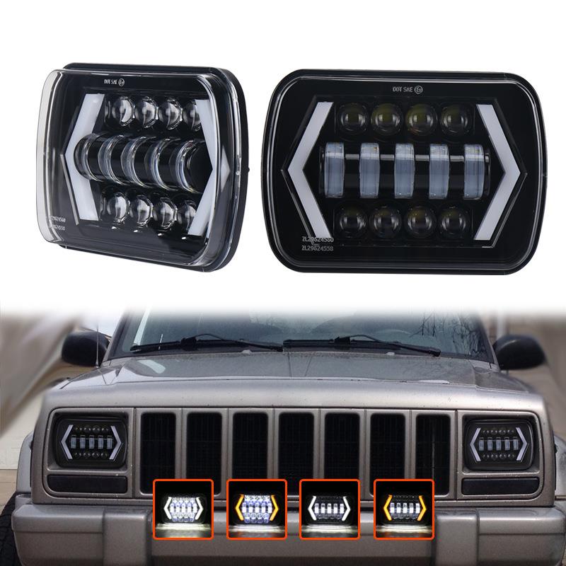 牧马人5X7方灯直销带日行转向7寸前大灯LED汽车改装车灯
