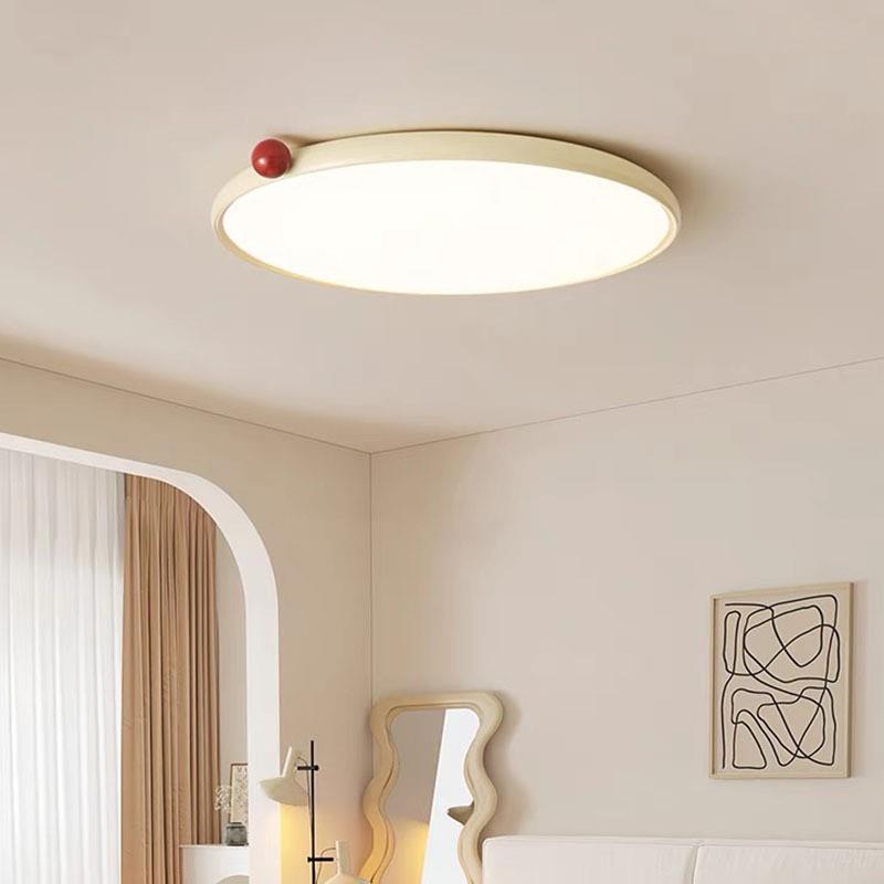 奶油风卧室吸顶灯全光谱护眼儿童房灯超薄简约现代房间小奶豆灯具