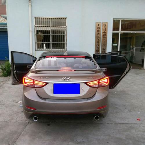 适用于现代朗动尾翼12-17朗动名图改装后尾翼打孔带灯定风翼