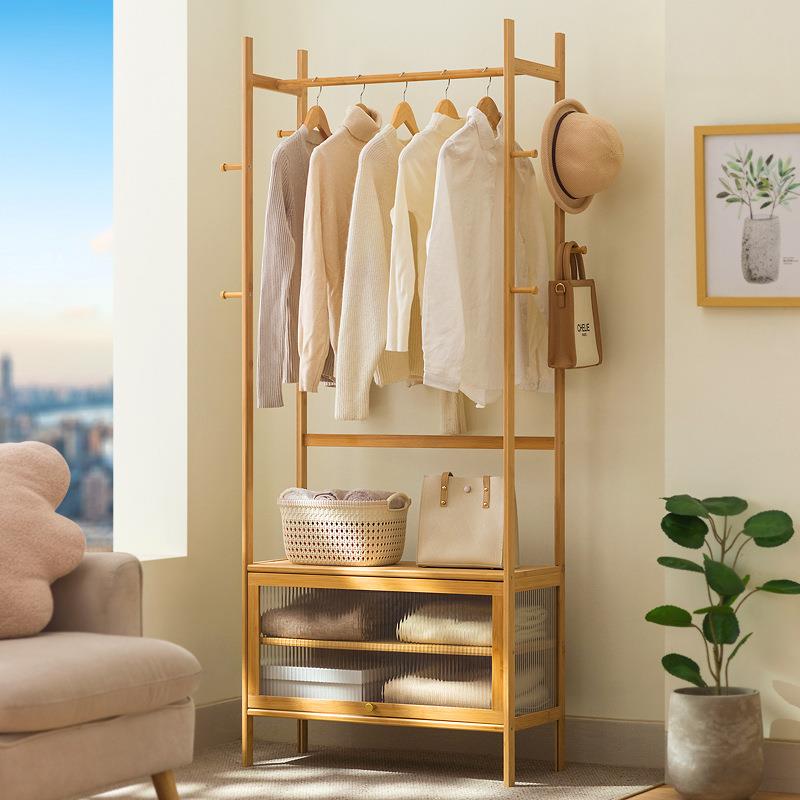 晾衣架落地简易家用卧室内学生宿舍收纳置物衣帽杆床头挂衣服架子