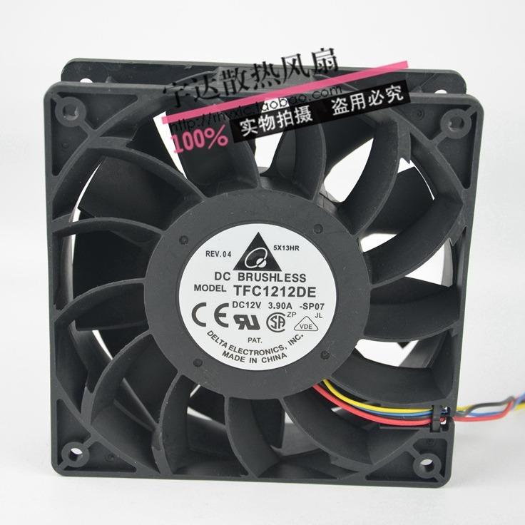DELTA台达12CM1203812V3.9A双滚珠TFC1212DE暴力汽车增压风扇