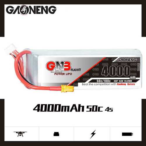 GNB高能4000mAh 4S 14.8V 50C遥控车模型船模型固定翼飞机锂电池