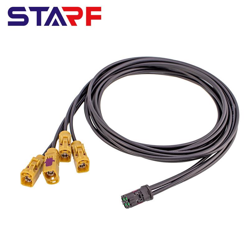 MiniFakra4合一A型车载线束组件泰科版法卡K型RG174-1.5DS