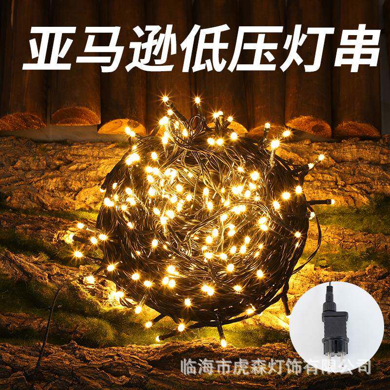 热销led低压插电灯串户外防水景观布置闪灯装饰圣诞树串灯