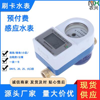 小区住宅家用卧式智能DN15/20铜壳冷水表预付费水表